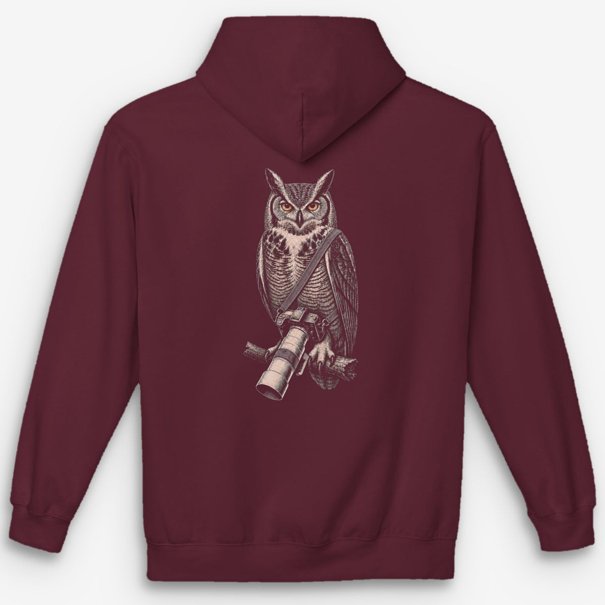Long Lens Great Horned Owl Hoodie