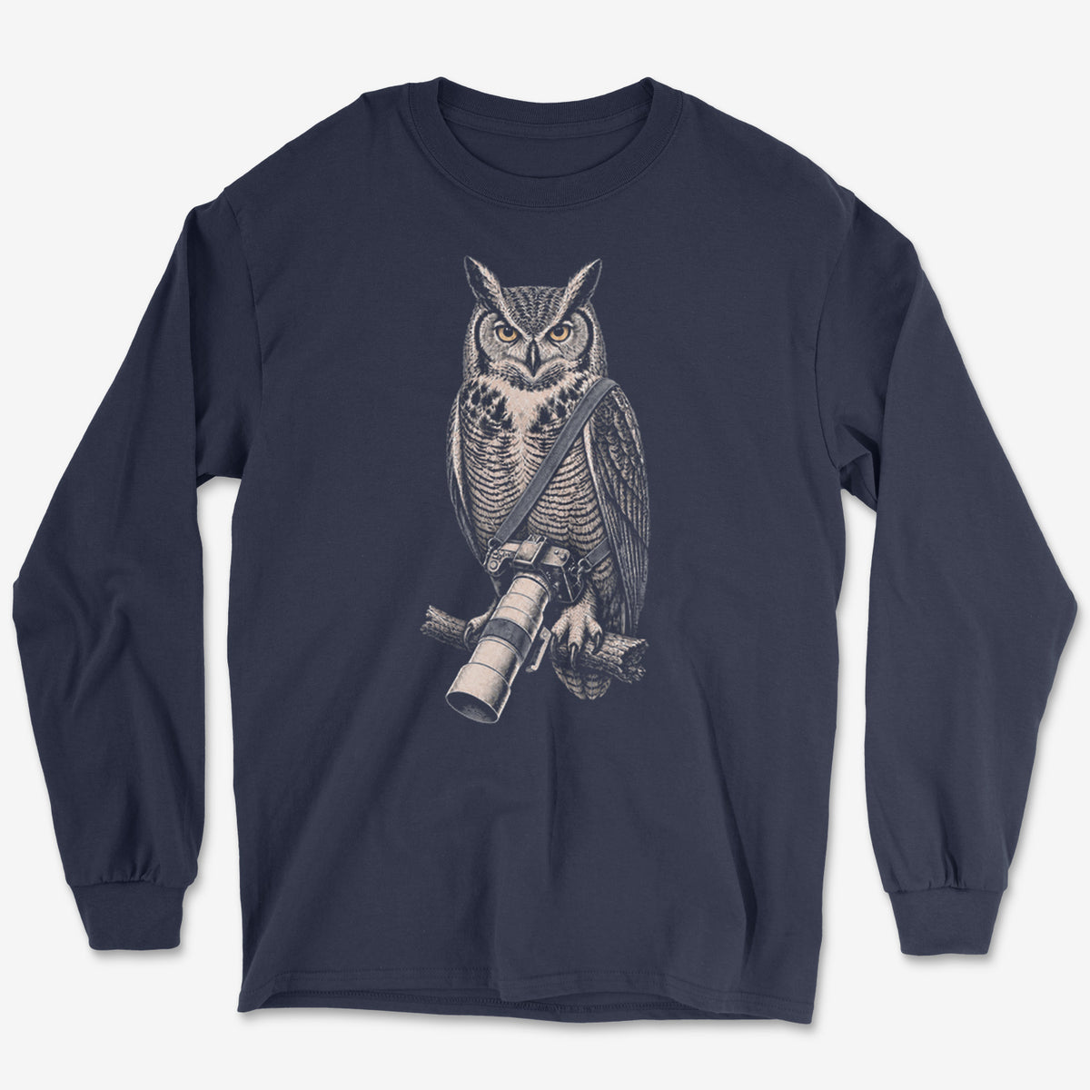 Long Lens Great Horned Owl Long Sleeve Tee