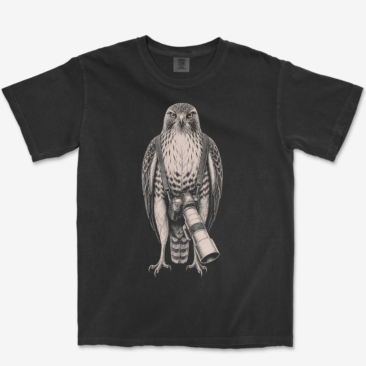 Long Lens Hawk Heavyweight Tee — black