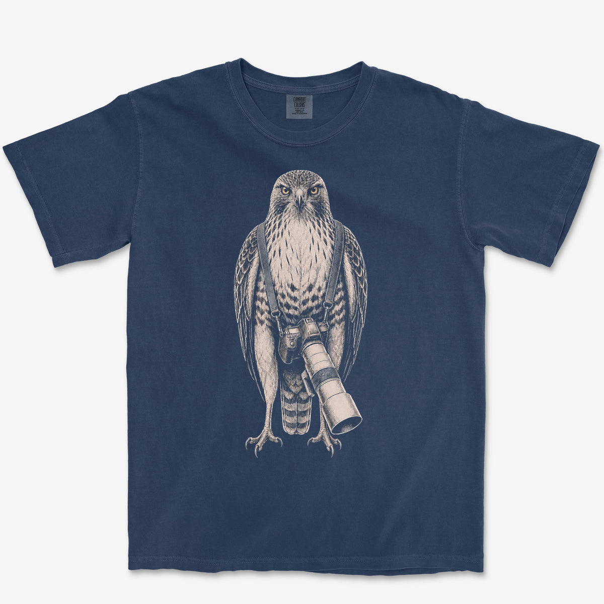 Long Lens Hawk Heavyweight Tee — true navy