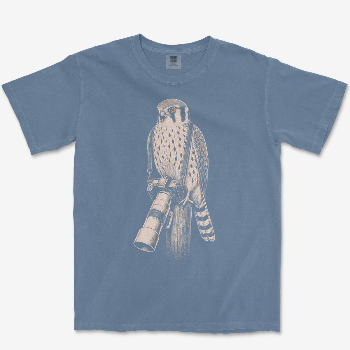 Long Lens Kestrel Tee — blue jean
