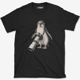 Long Lens Little Penguin T-Shirt — black