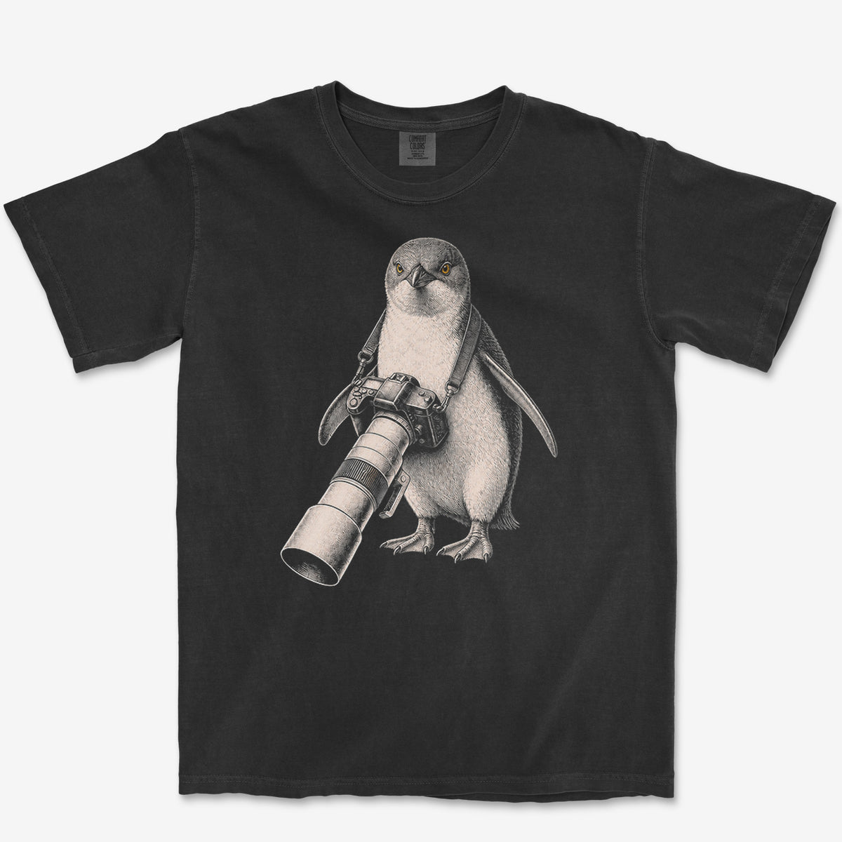 Long Lens Little Penguin Tee — black