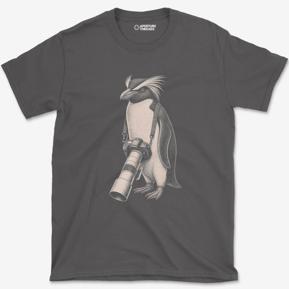 Long Lens Macaroni T-Shirt — charcoal
