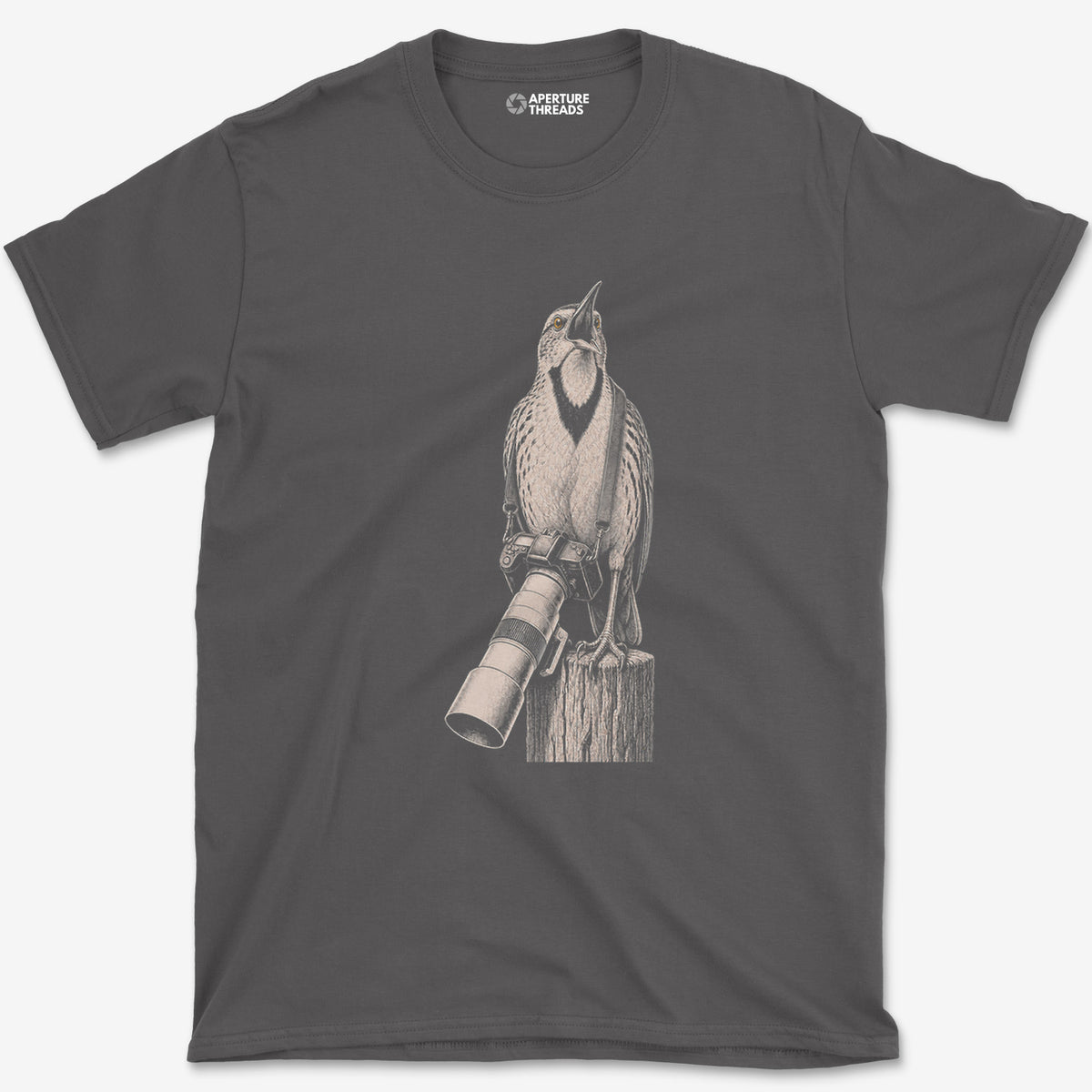 Long Lens Meadowlark T-Shirt — charcoal