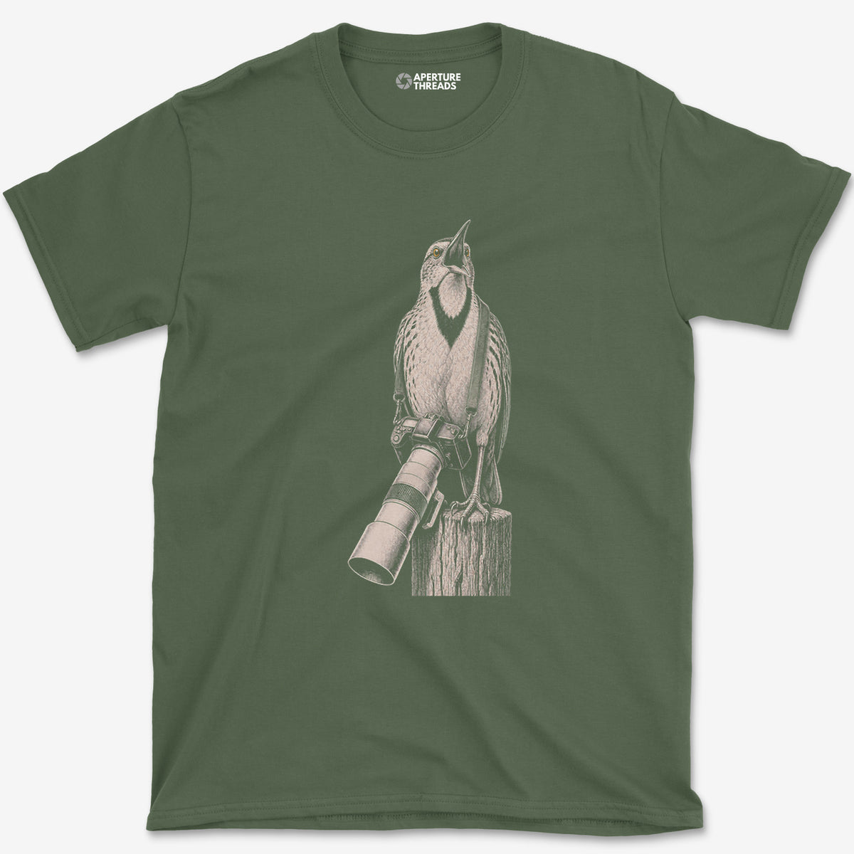Long Lens Meadowlark T-Shirt — military green