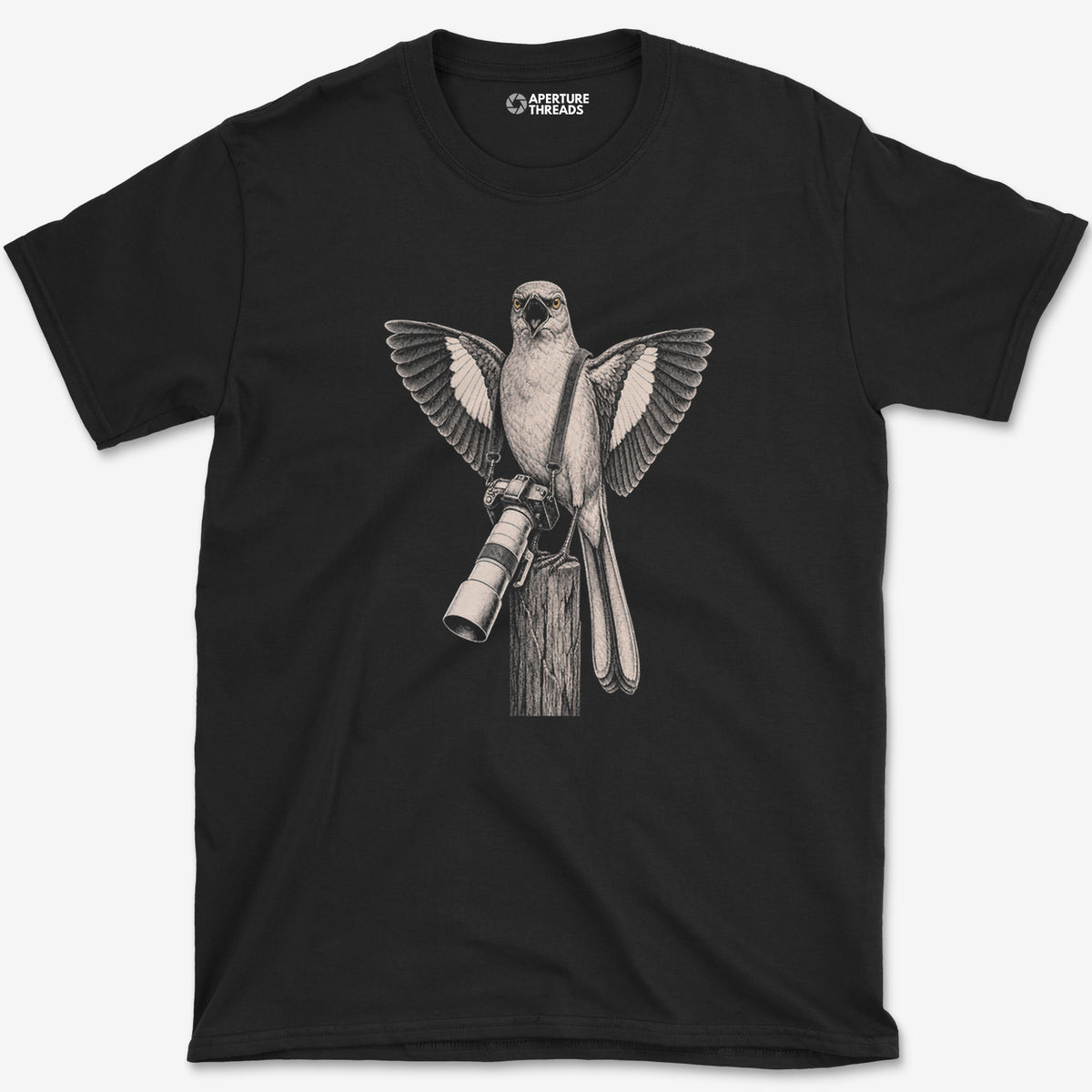 Long Lens Mockingbird T-Shirt — black