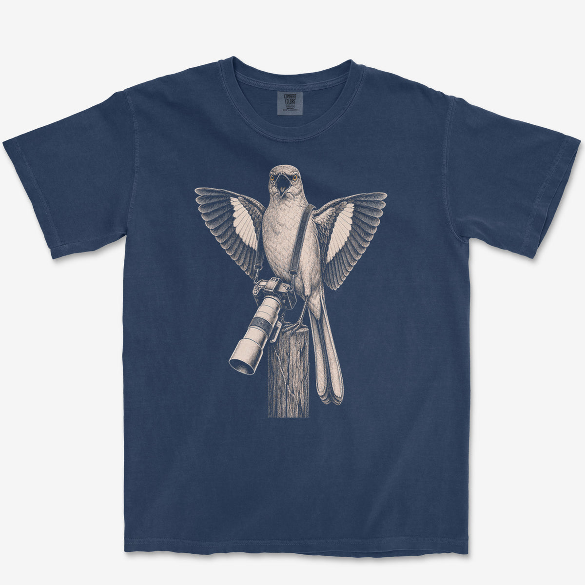 Long Lens Mockingbird Tee — true navy