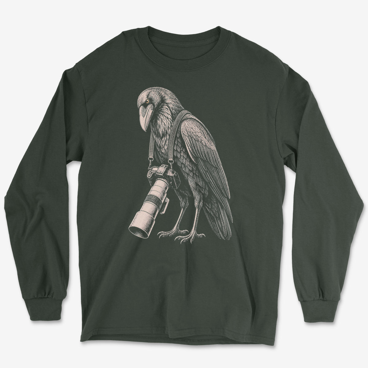 Long Lens Raven — forest green