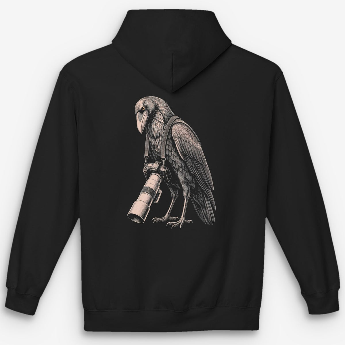 Long Lens Raven Hoodie — black