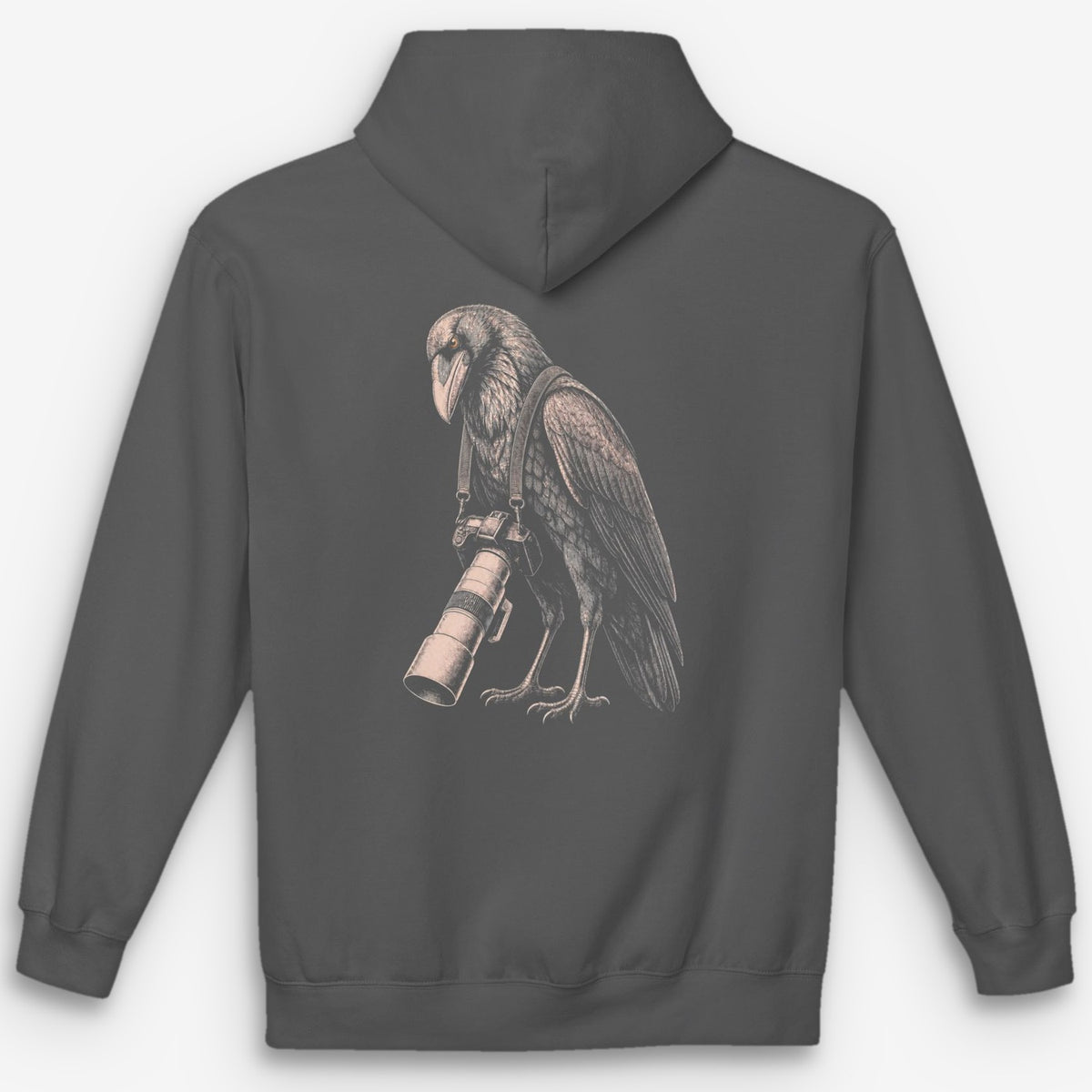 Long Lens Raven Hoodie — charcoal