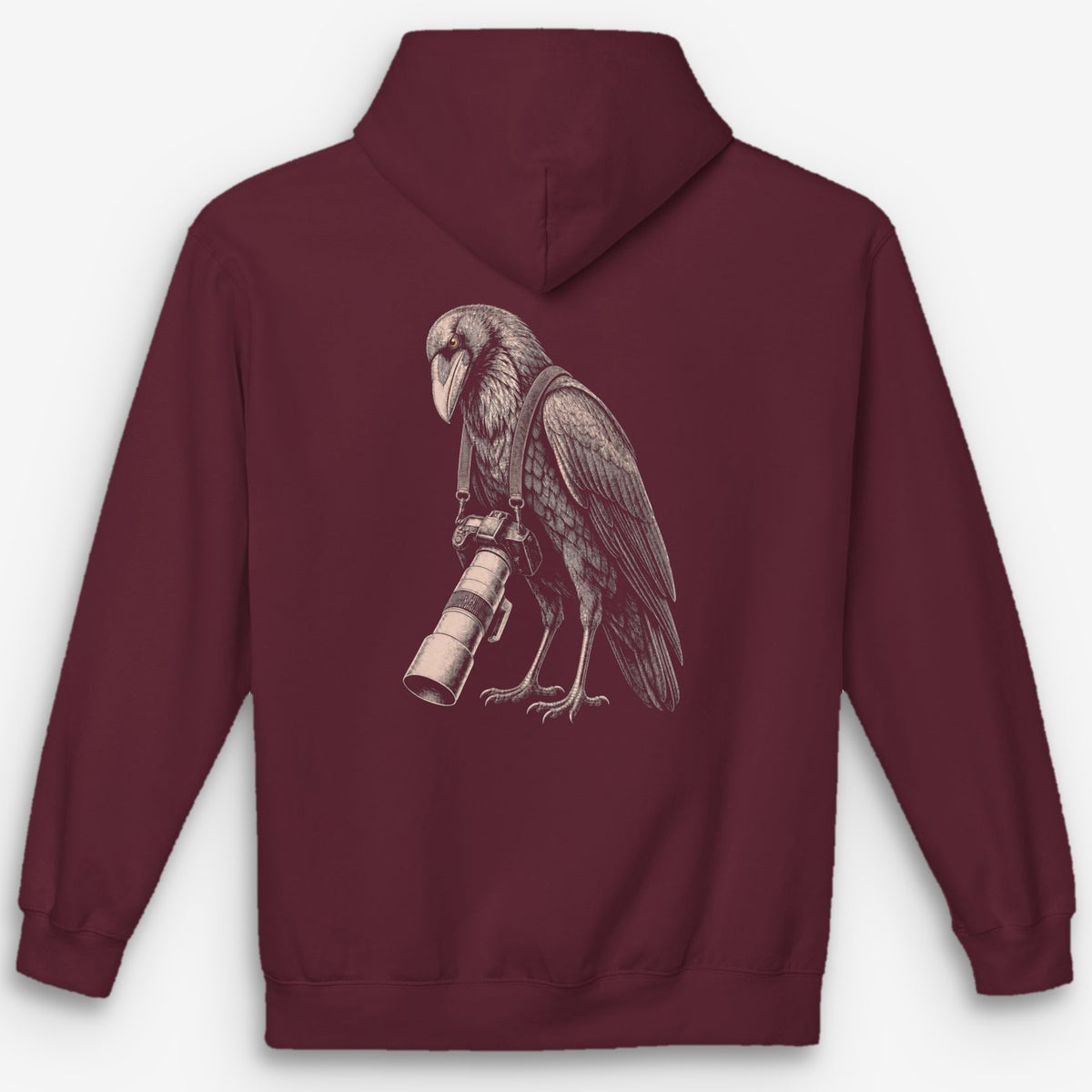 Long Lens Raven Hoodie — maroon
