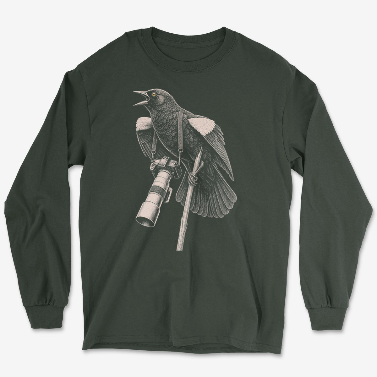 Long Lens Red-winged Blackbird Long Sleeve Tee