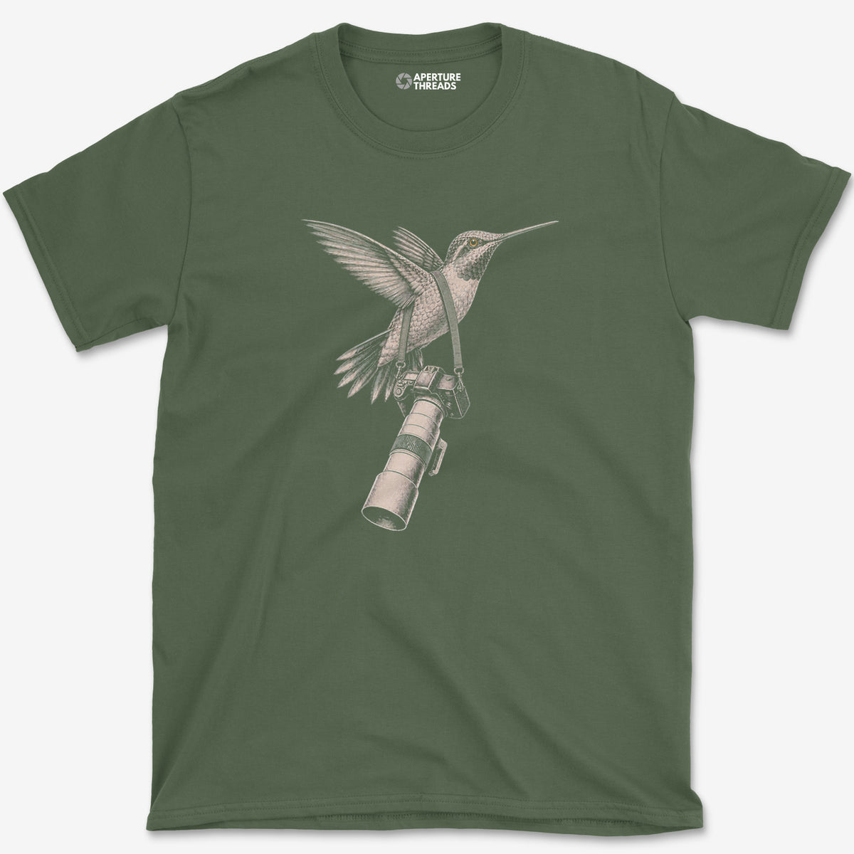 Long Lens Ruby-throat T-Shirt — military green