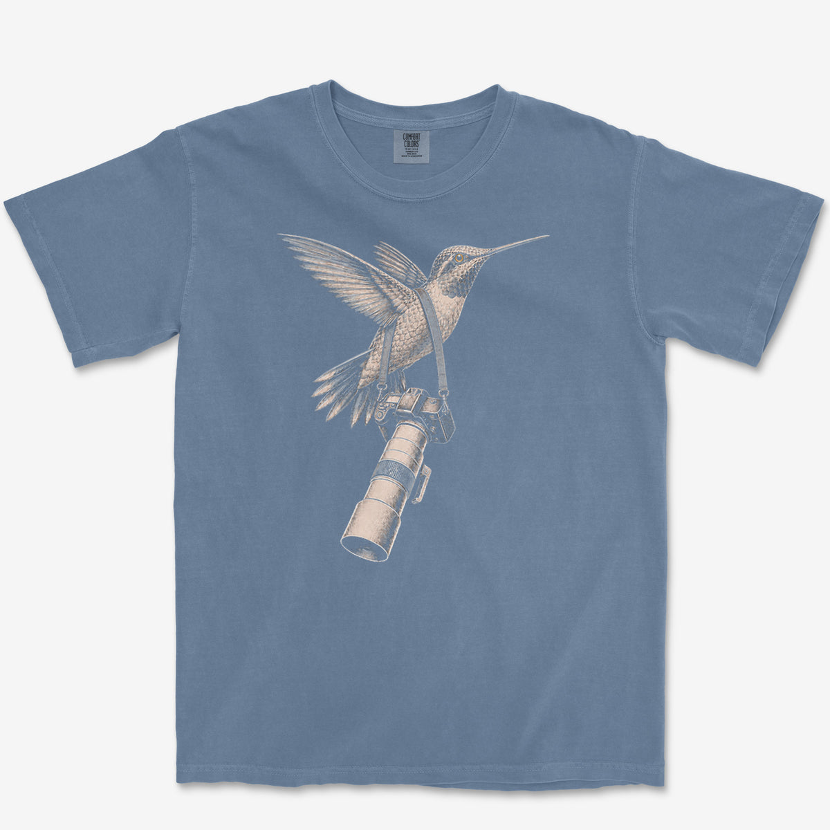 Long Lens Ruby-throat Tee — blue jean
