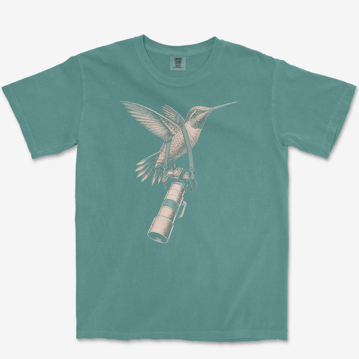 Long Lens Ruby-throat Tee — blue spruce