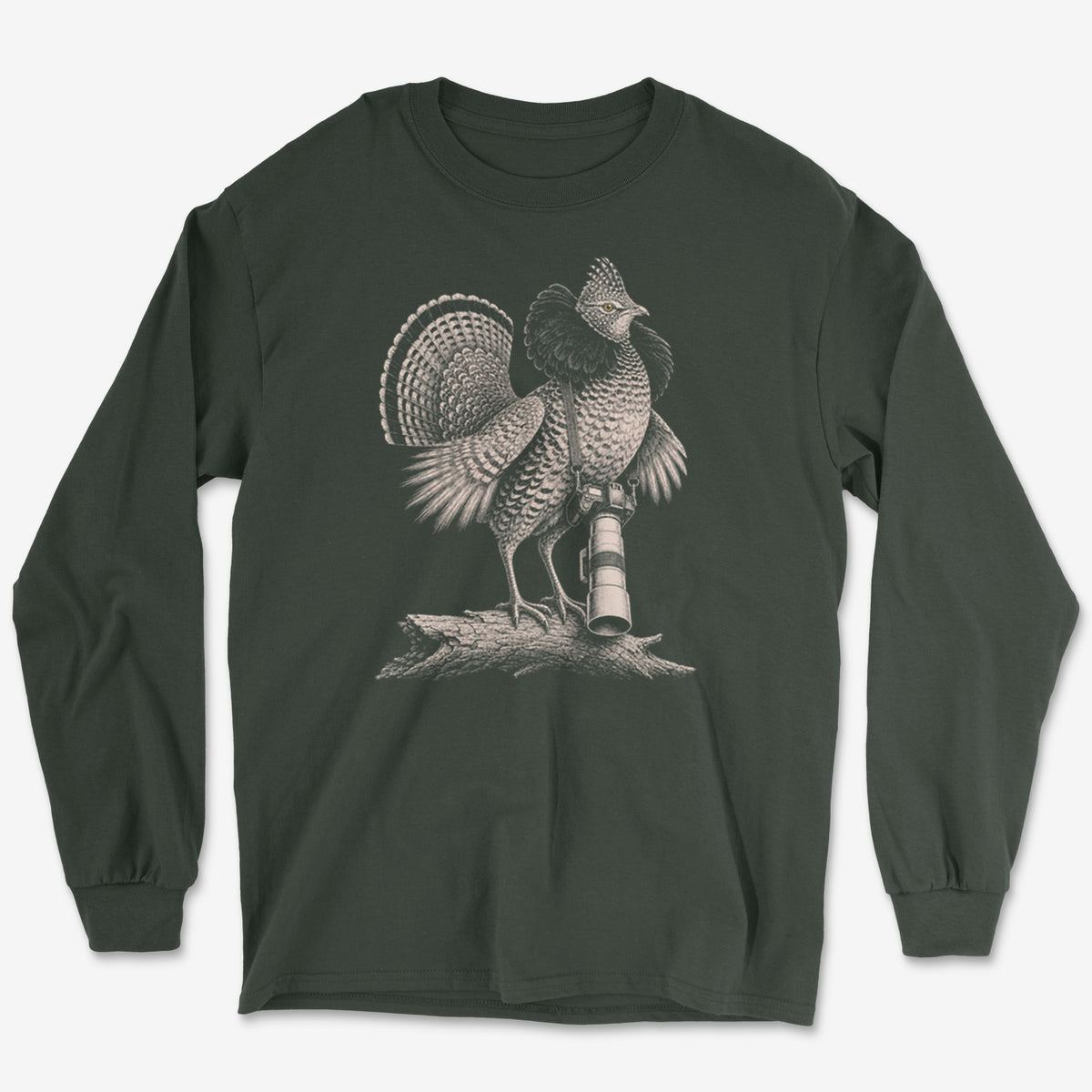 Long Lens Ruffed Grouse Long Sleeve Tee
