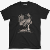 Long Lens Ruffed Grouse T-Shirt — black