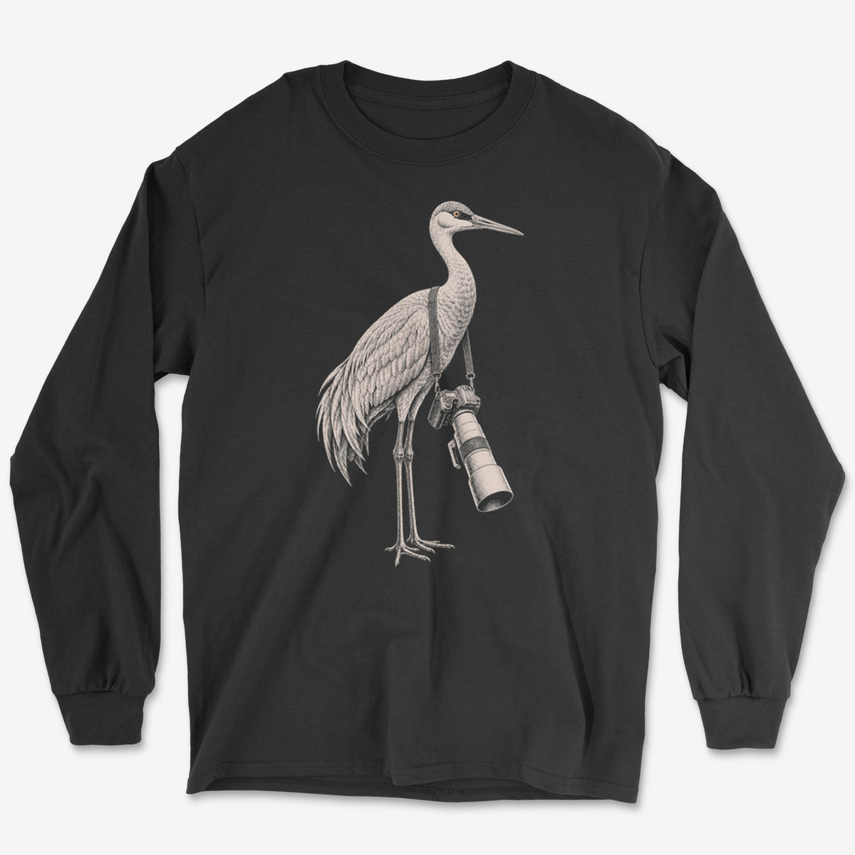 Long Lens Sandhill Crane Long Sleeve Tee