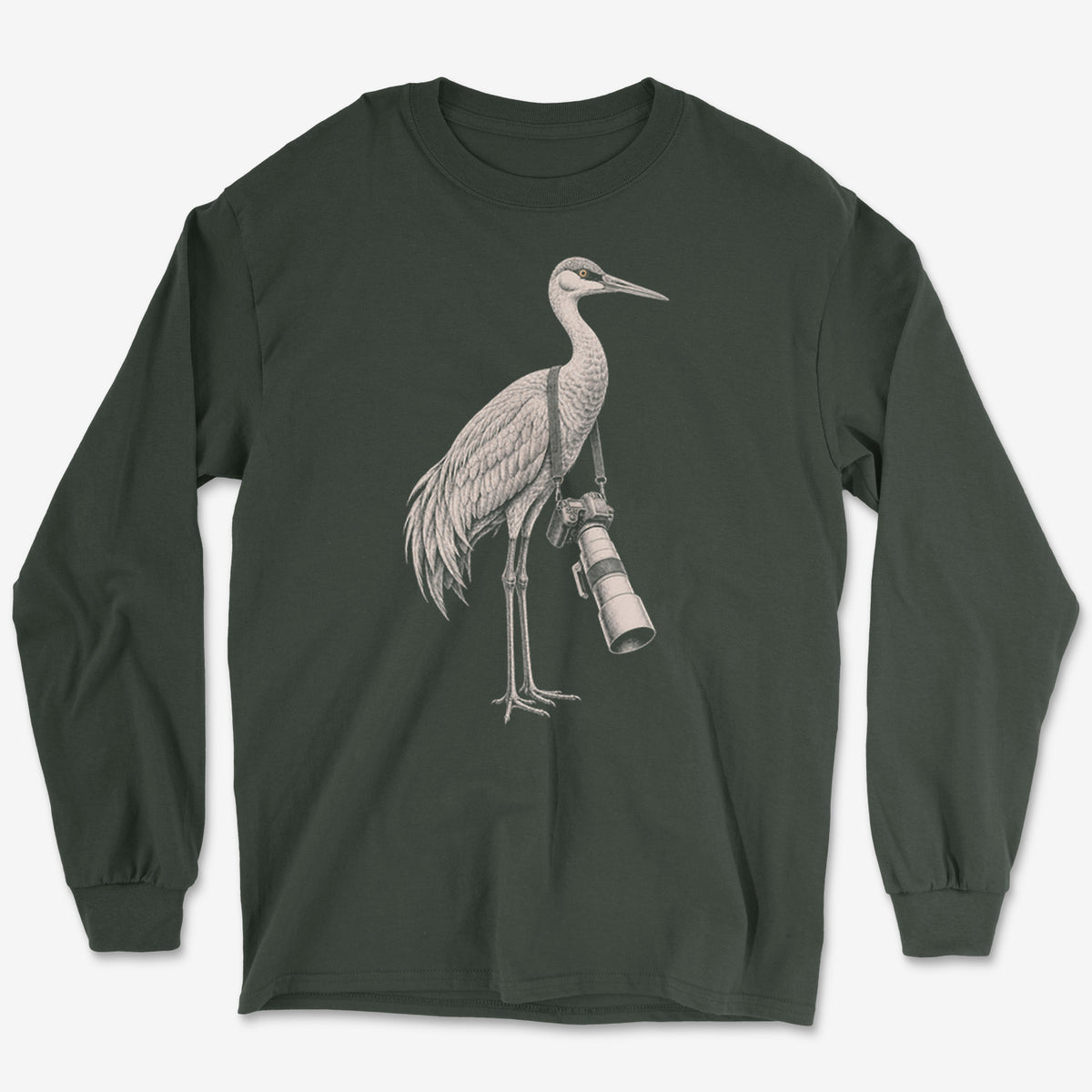 Long Lens Sandhill Crane Long Sleeve Tee