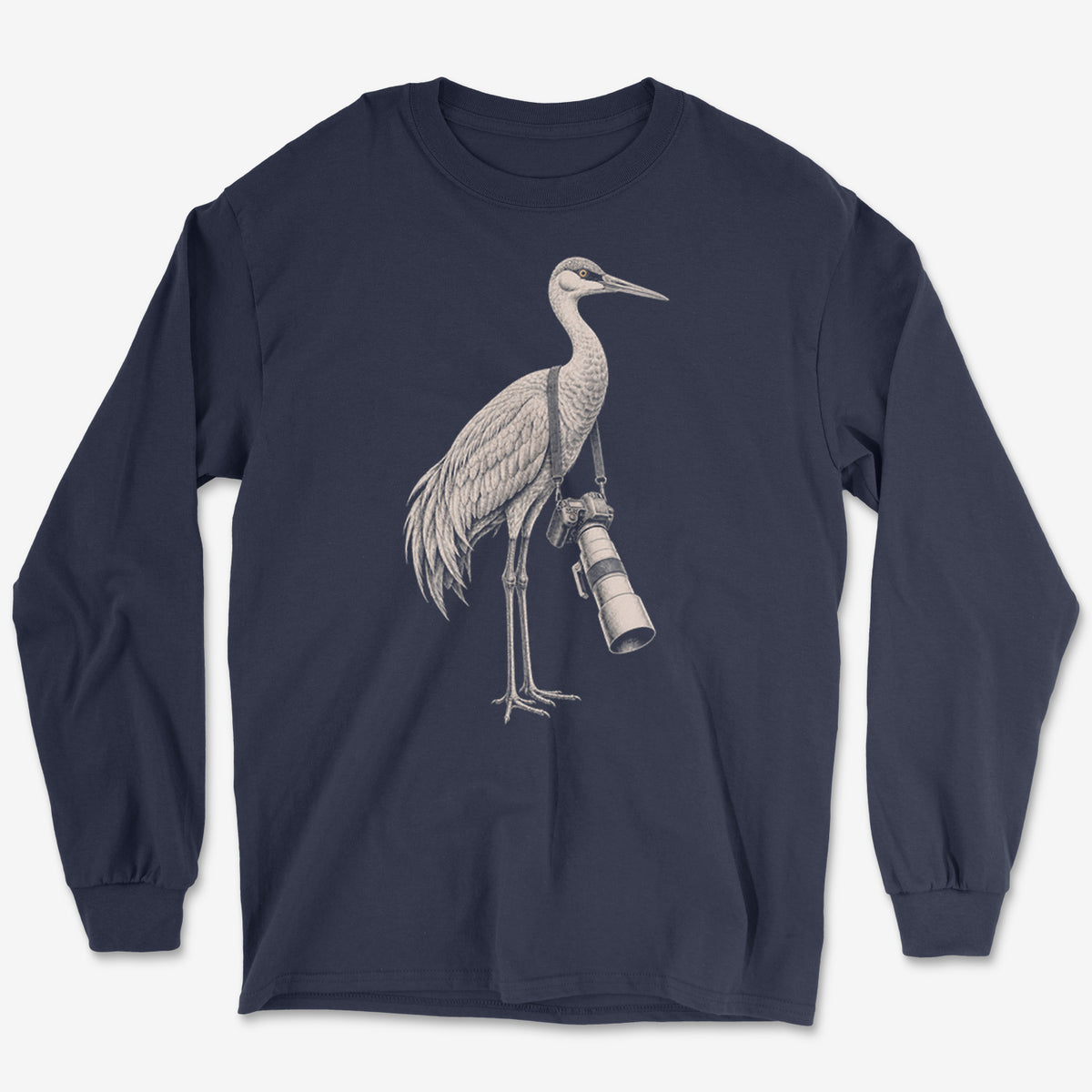 Long Lens Sandhill Crane Long Sleeve Tee