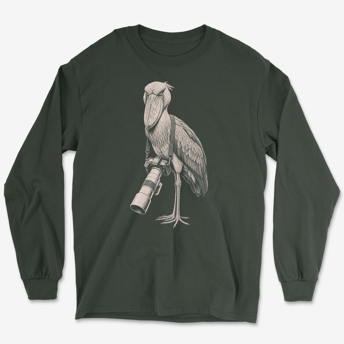 Long Lens Shoebill Long Sleeve Tee