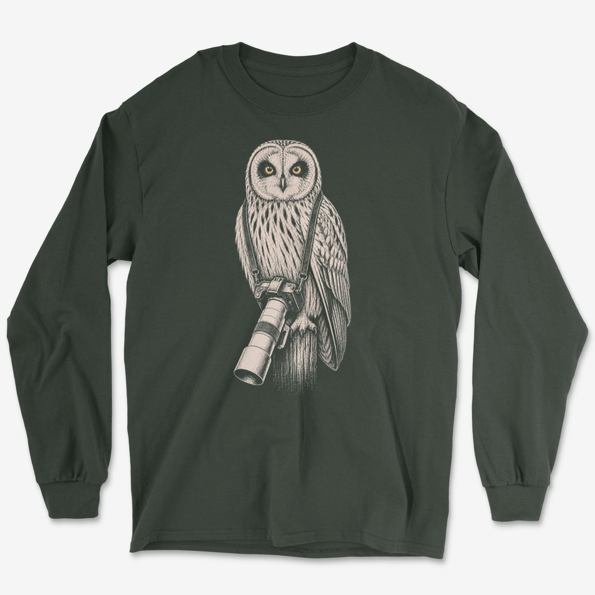Long Lens Short-eared Owl Long Sleeve Tee