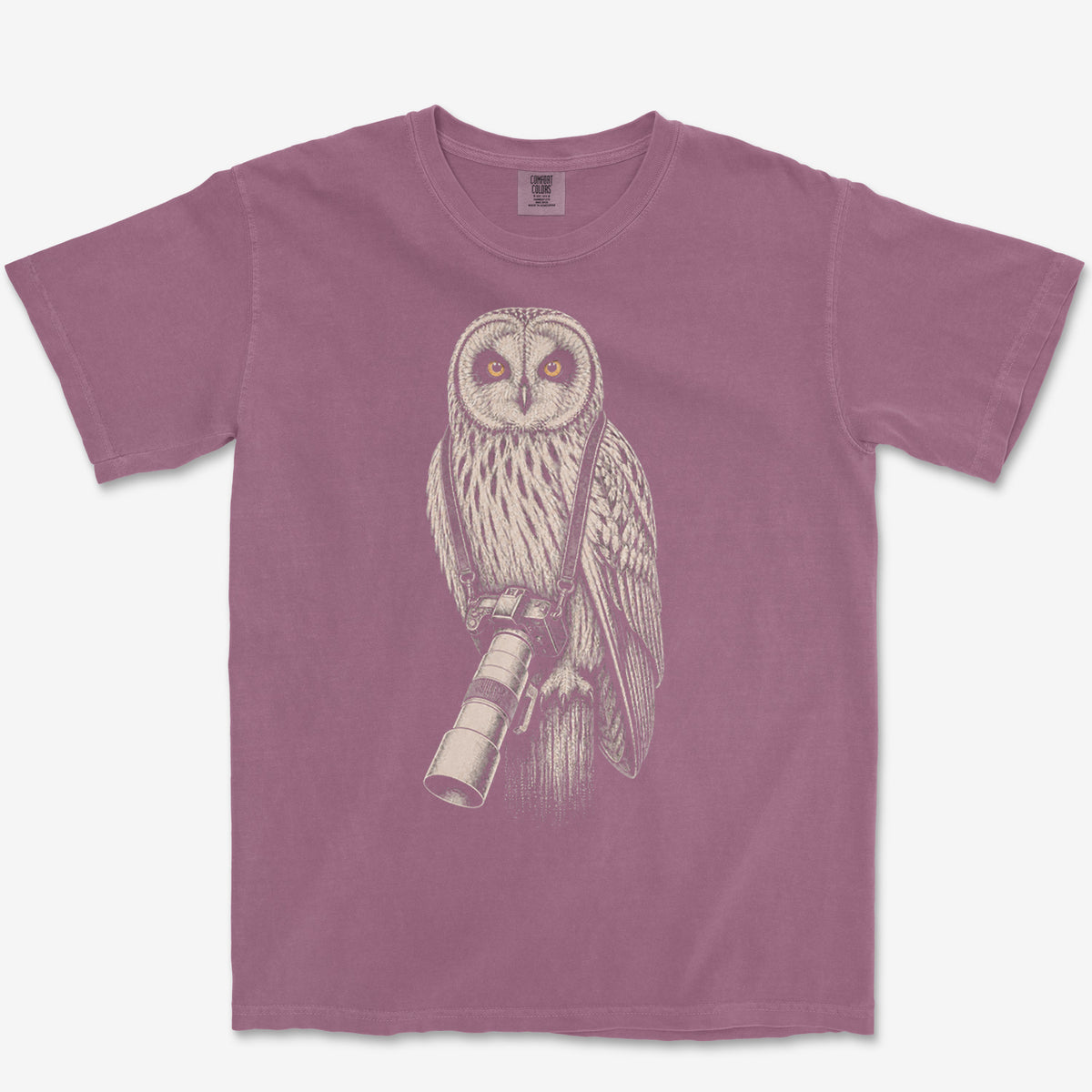 Long Lens Short-eared Owl Tee — berry
