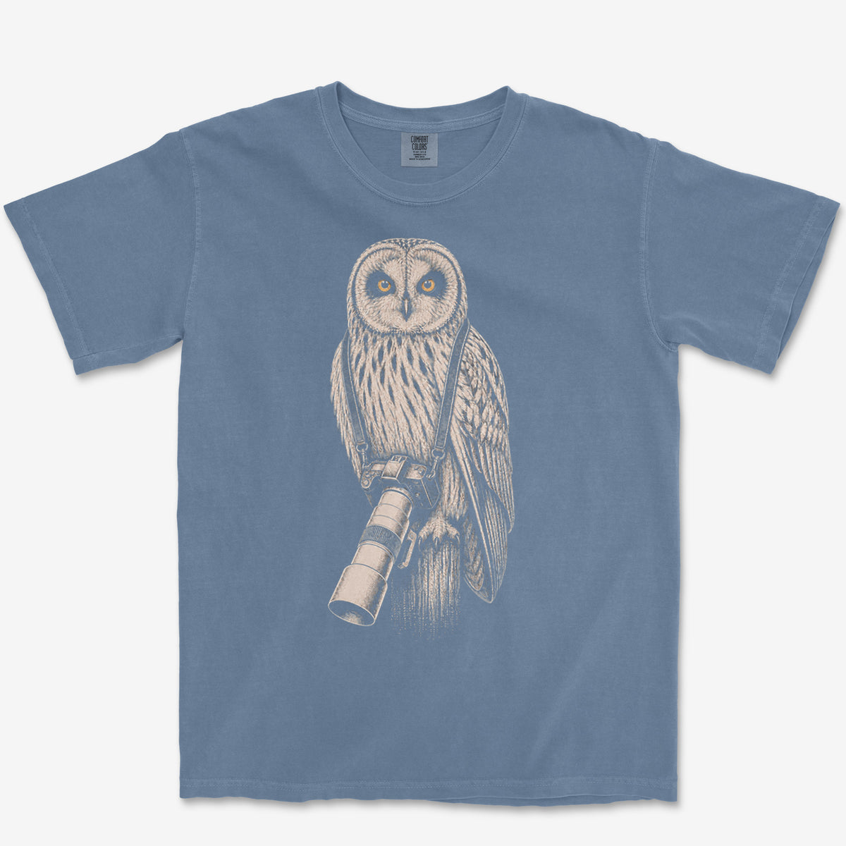 Long Lens Short-eared Owl Tee — blue jean
