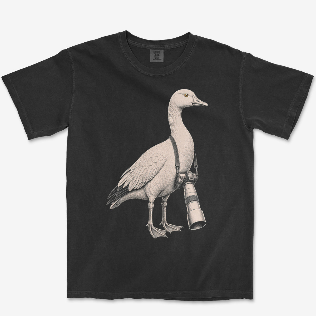 Long Lens Snow Goose Tee — black