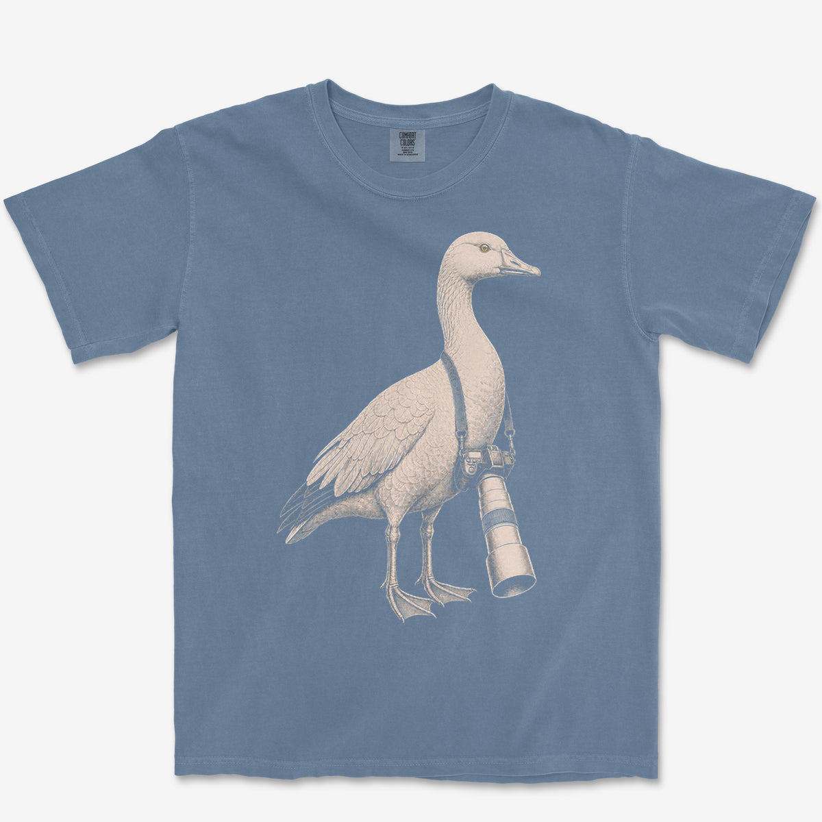 Long Lens Snow Goose Tee — blue jean