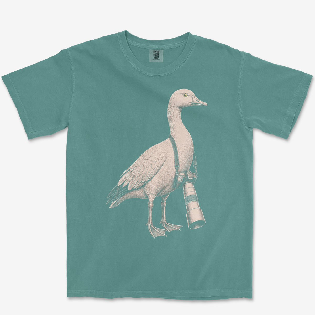 Long Lens Snow Goose Tee — blue spruce