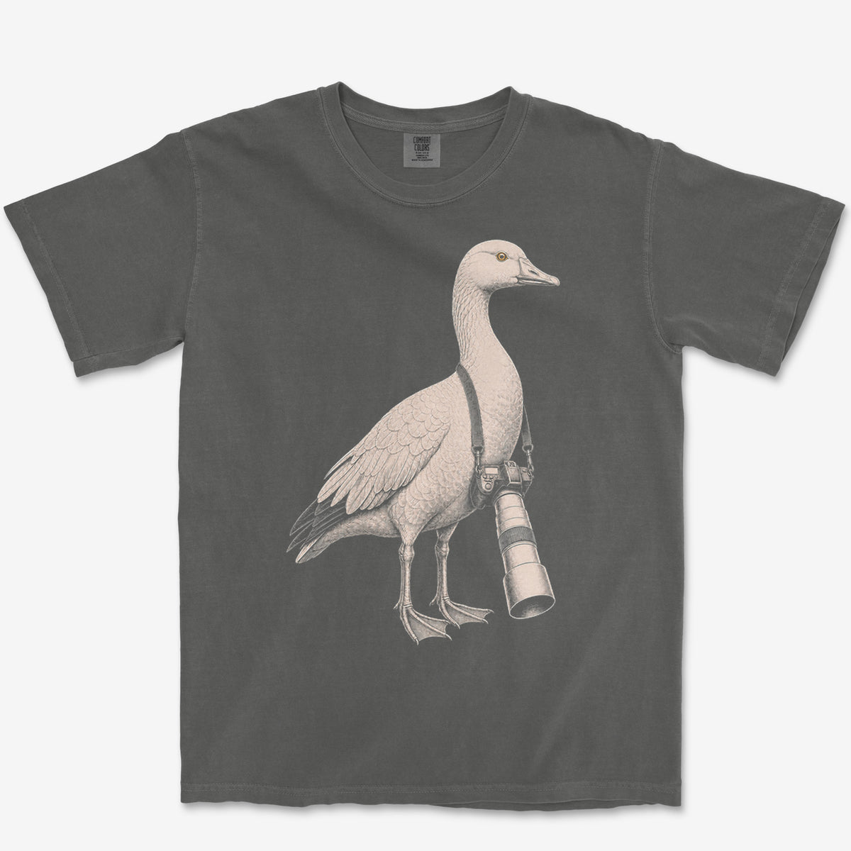 Long Lens Snow Goose Tee — pepper