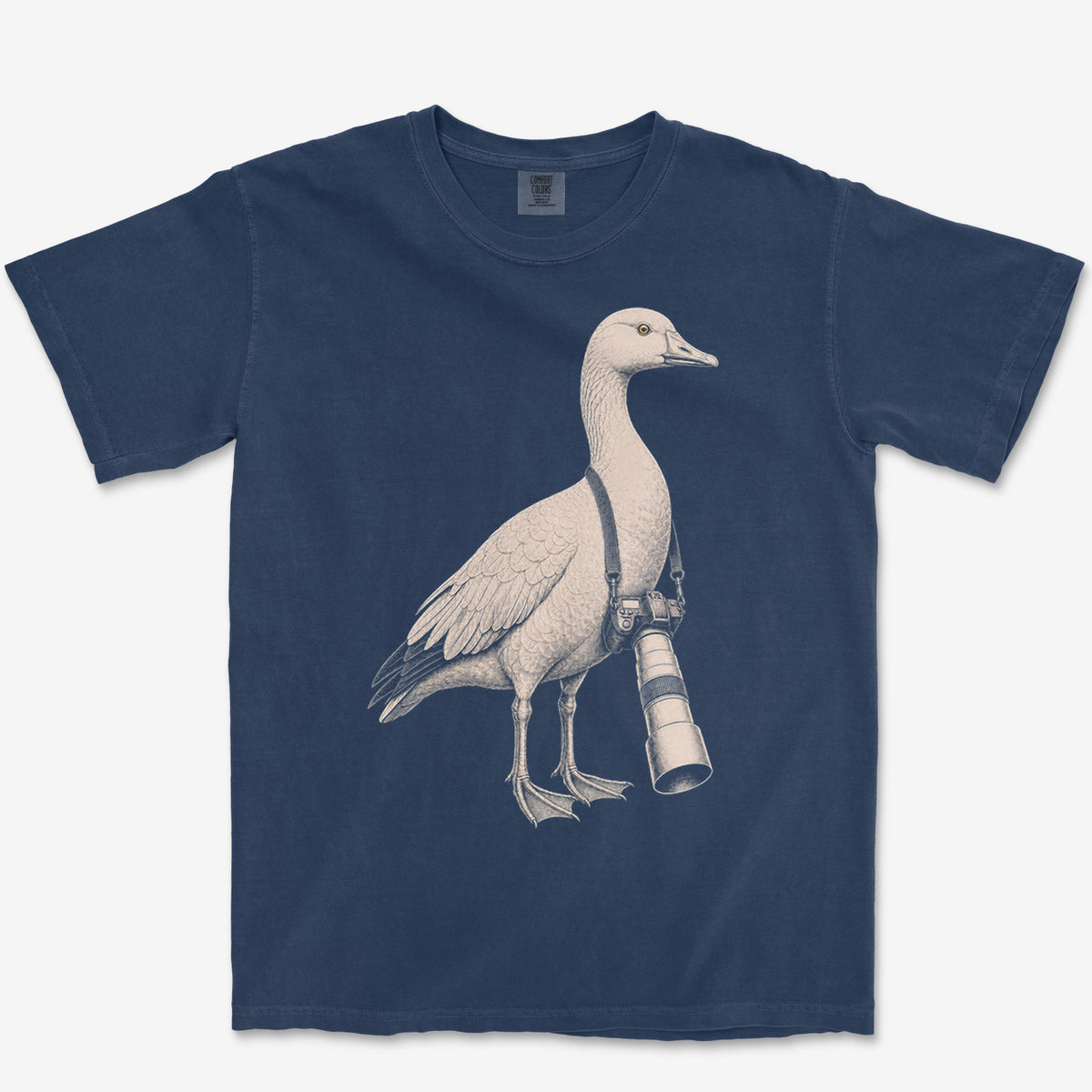 Long Lens Snow Goose Tee — true navy