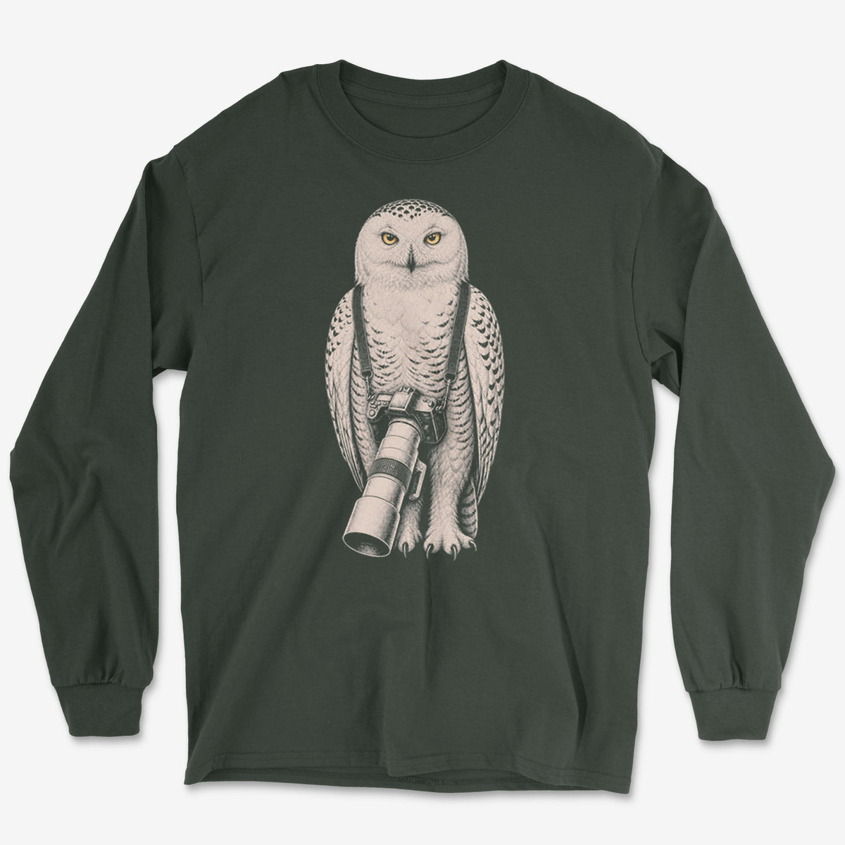 Long Lens Snowy Owl Long Sleeve Tee