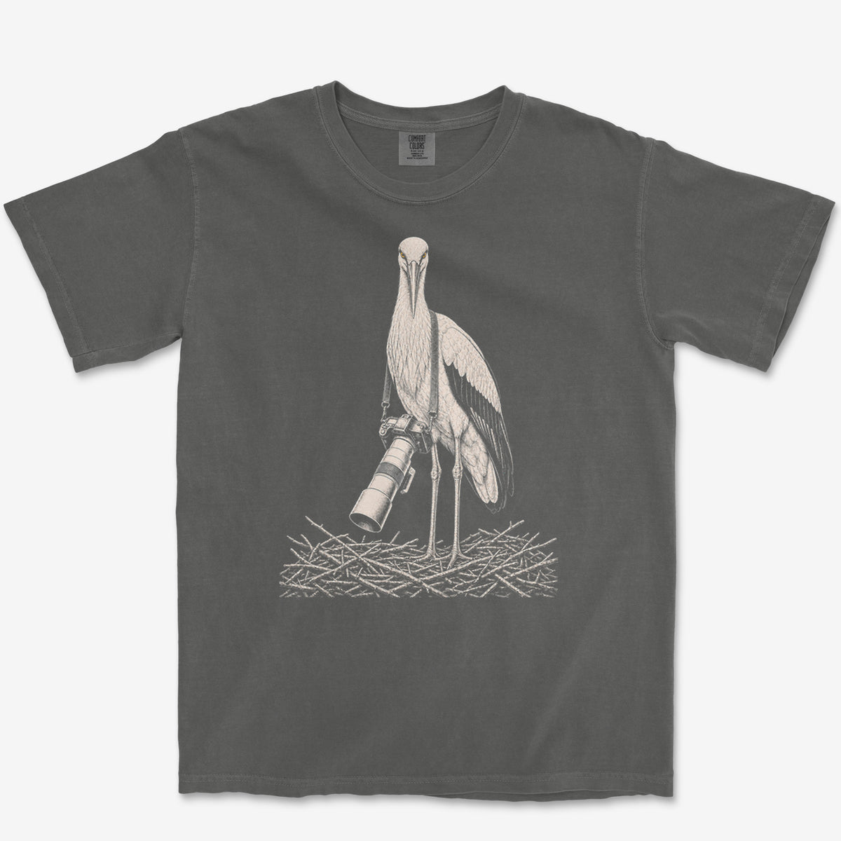 Long Lens Stork Tee — pepper