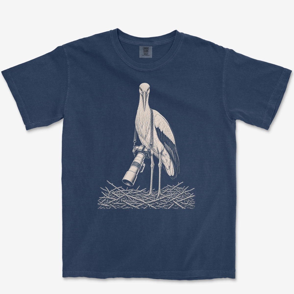 Long Lens Stork Tee — true navy