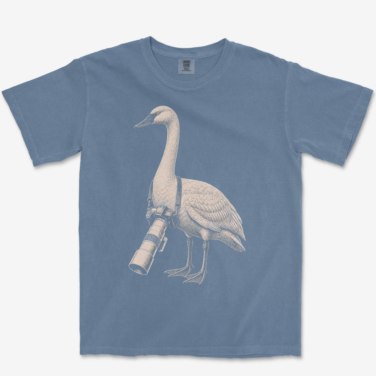 Long Lens Trumpeter Swan Tee — blue jean