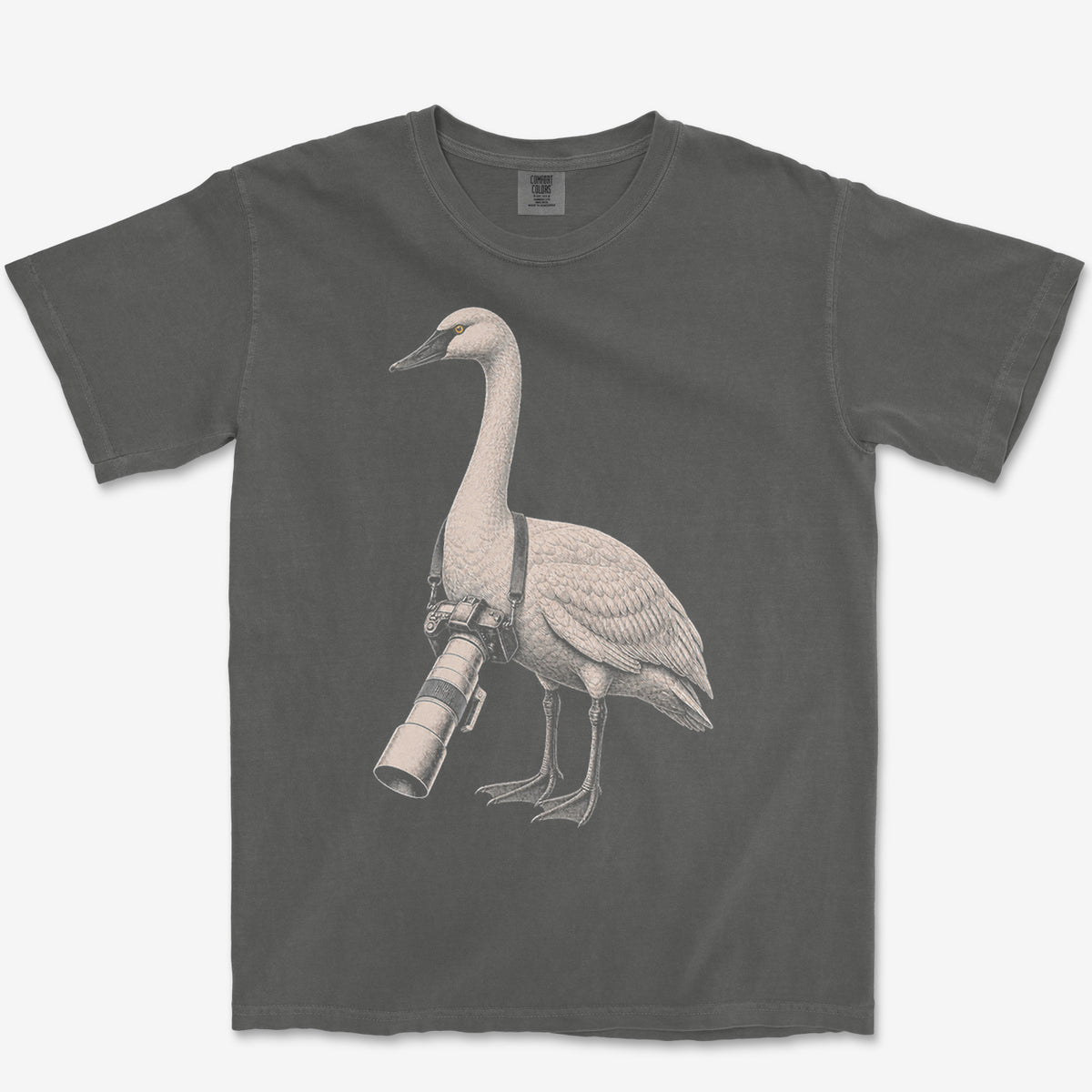 Long Lens Trumpeter Swan Tee — pepper