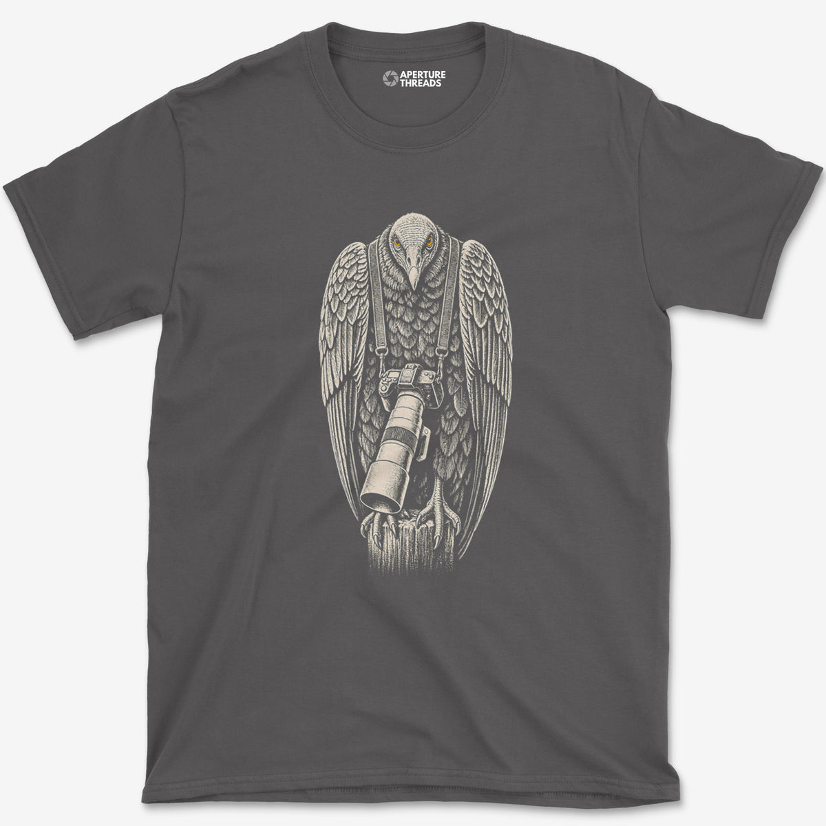 Long Lens Vulture T-Shirt — charcoal