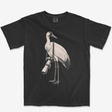 Long Lens Whooping Crane Tee — black