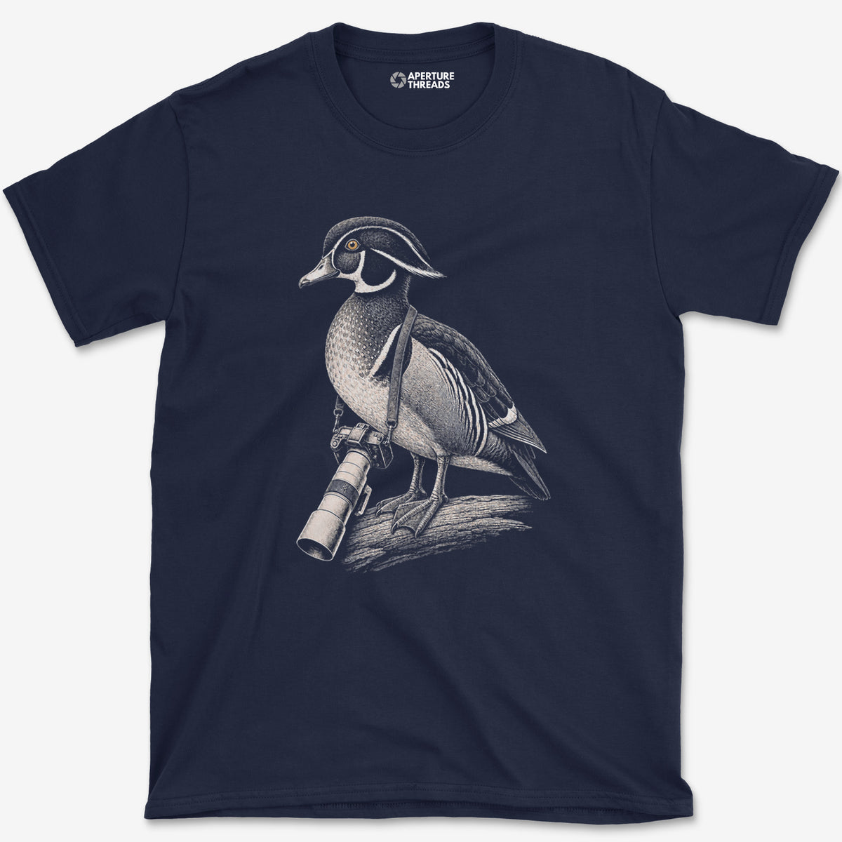 Long Lens Wood Duck T-Shirt — navy