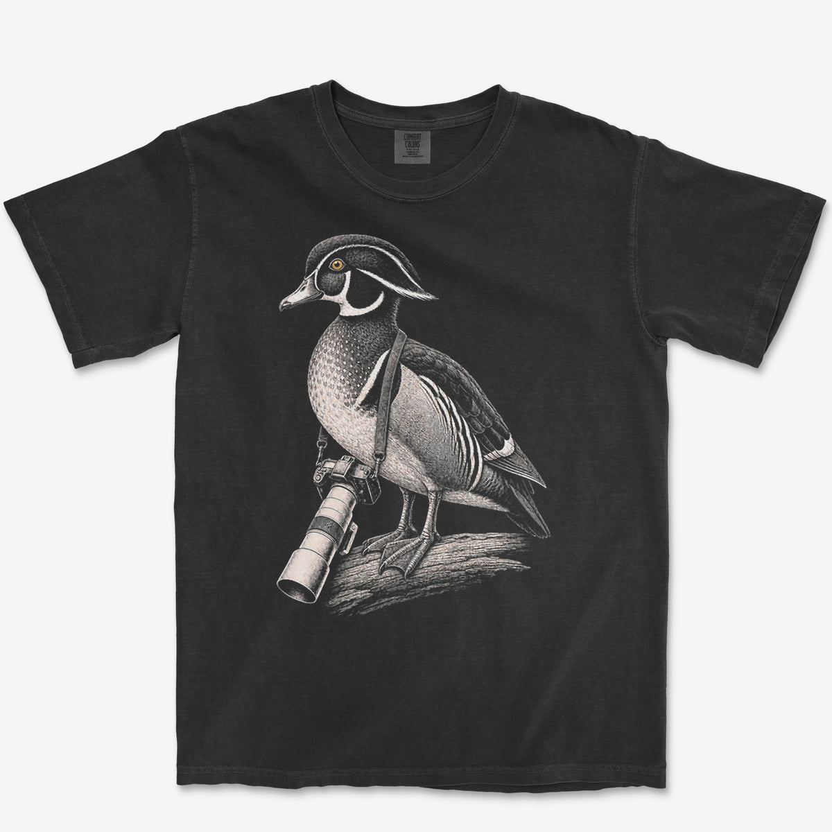Long Lens Wood Duck Tee — black