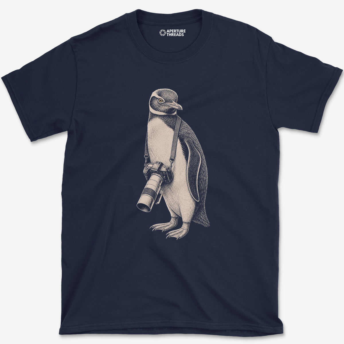 Long Lens Yellow-eyed Penguin T-Shirt — navy