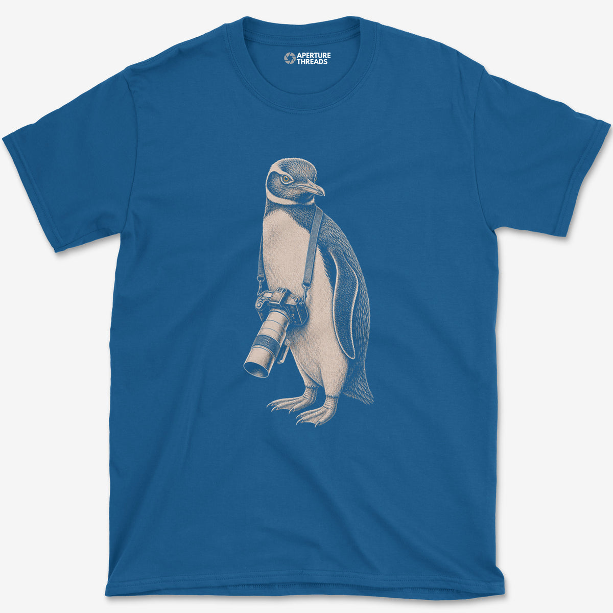 Long Lens Yellow-eyed Penguin T-Shirt — royal