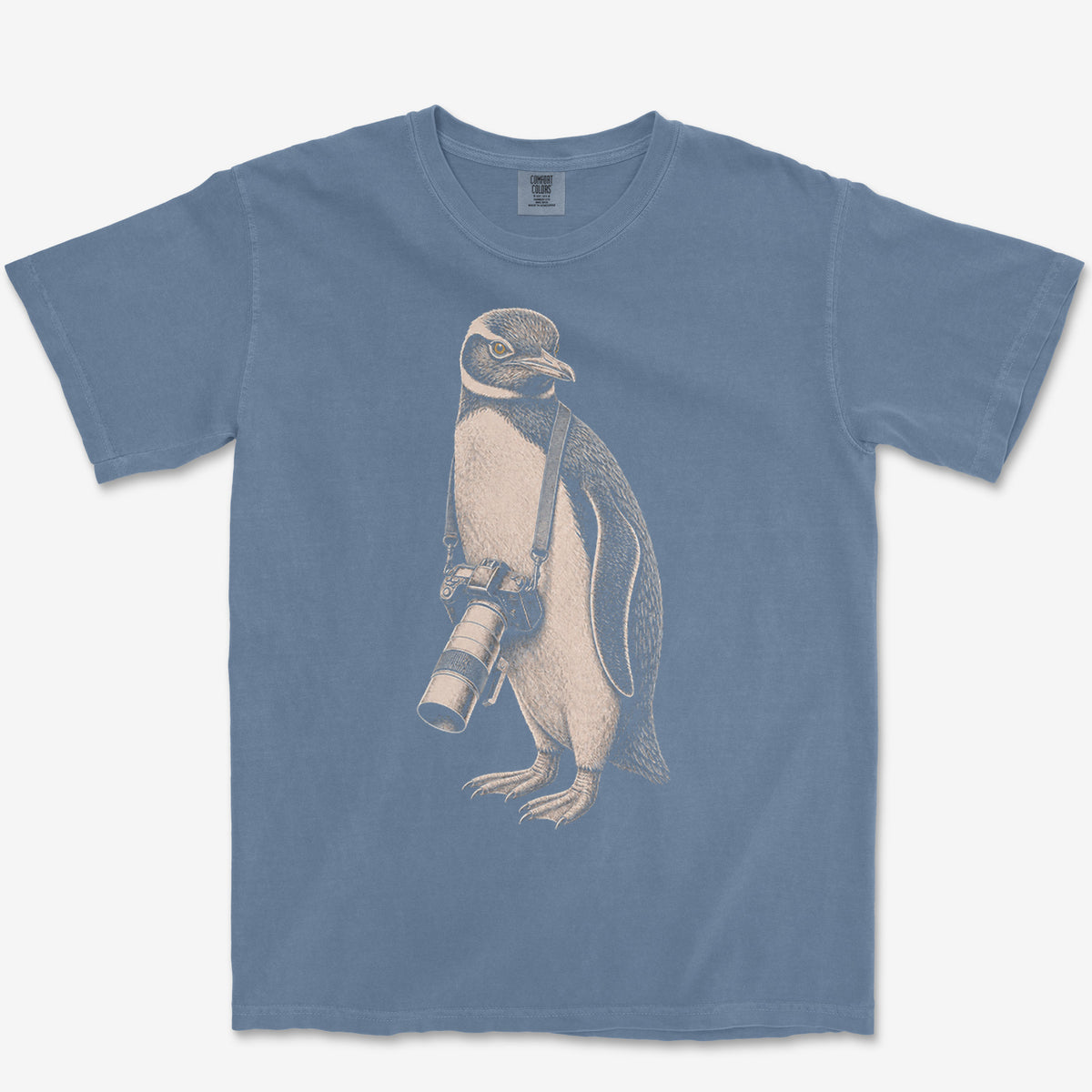 Long Lens Yellow-eyed Penguin Tee — blue jean