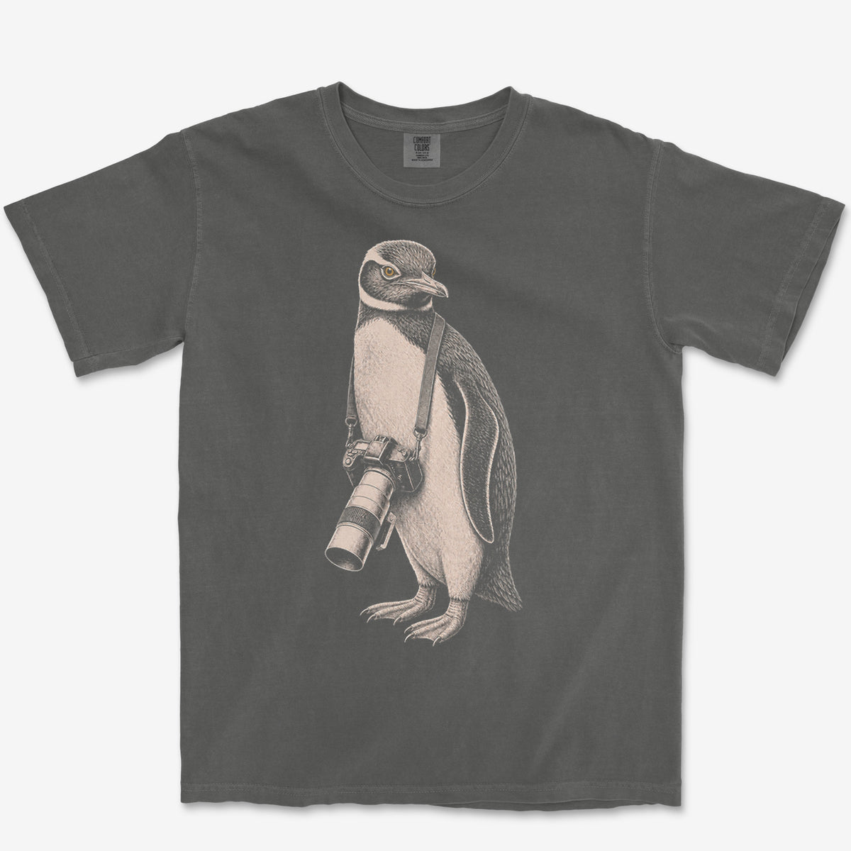 Long Lens Yellow-eyed Penguin Tee — pepper
