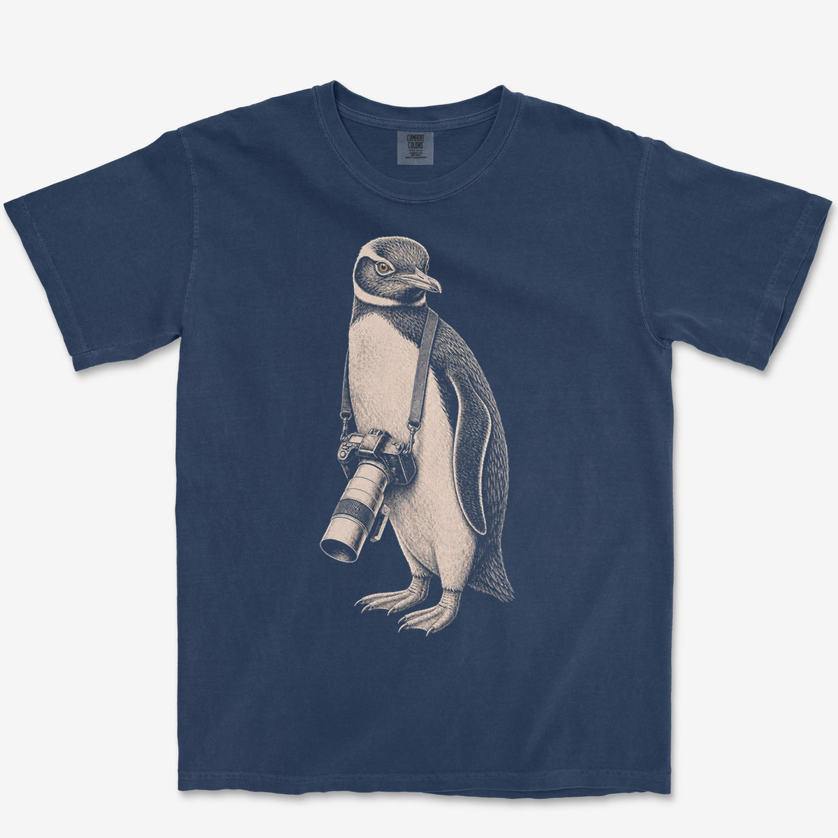 Long Lens Yellow-eyed Penguin Tee — true navy