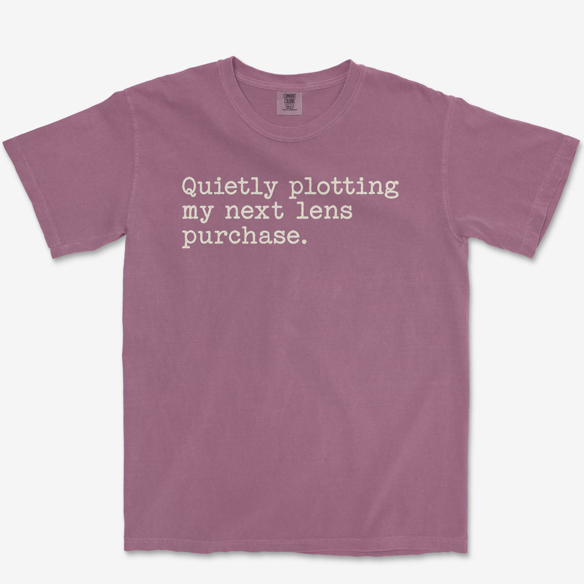 Quietly Plotting Lens Tee — berry