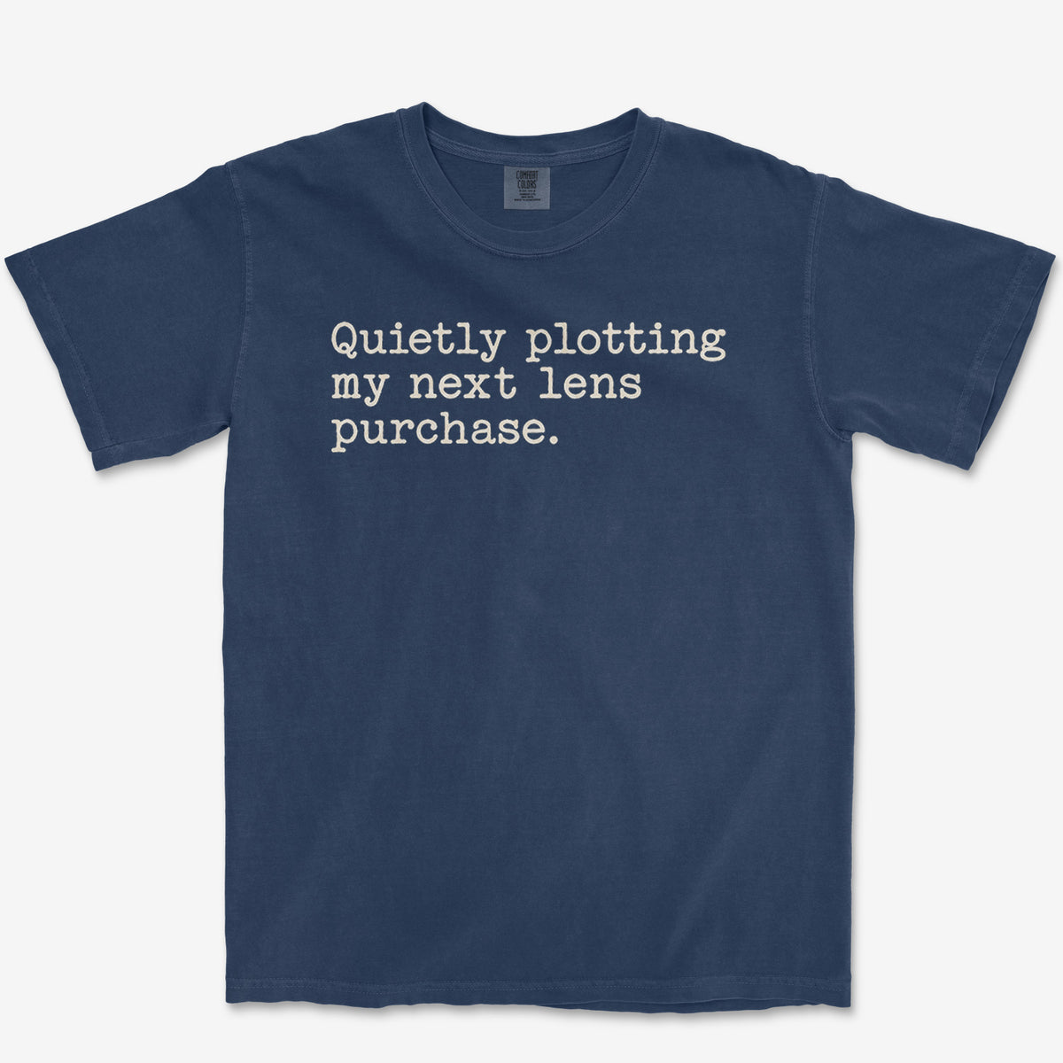 Quietly Plotting Lens Tee — true navy